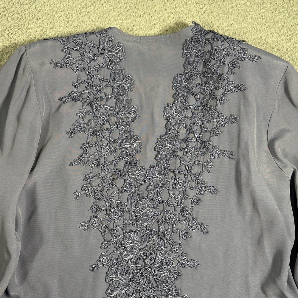 Wild Rose Lace Jacket Womens 16 Purple Open Front Formal Dressy Party Occasion - Picture 4 of 16